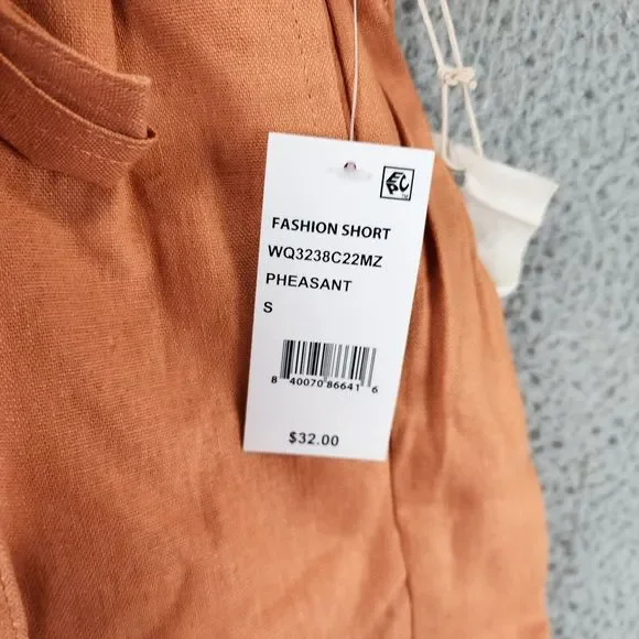 Indigo Rein Linen Blend Hayden Belted Shorts Juniors' Small Pheasant Pull On - Picture 4 of 14